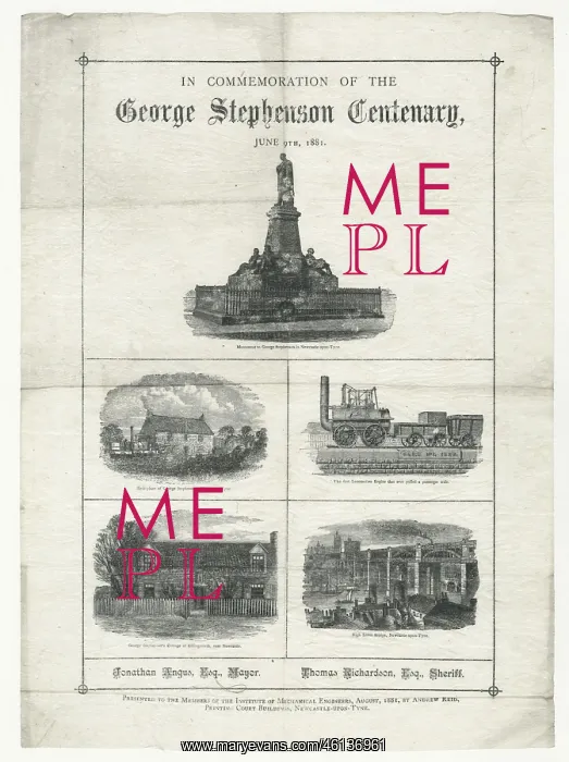 : George Stephenson's Centenary napkin : George Stephenson's Centenary napkin