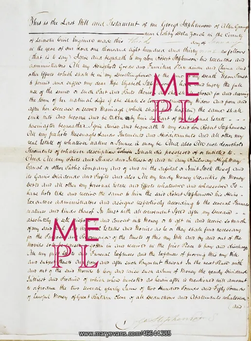  : George Stephenson?s letters