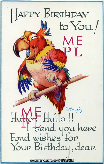 : George Studdy, birthday postcard : George Studdy, birthday postcard