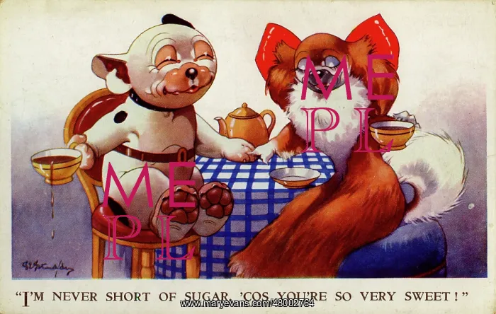 : George Studdy, Bonzo greetings postcard : George Studdy, Bonzo greetings postcard