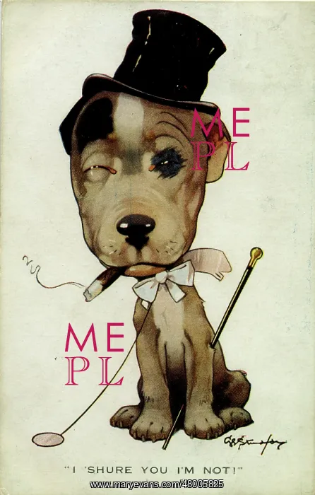 : George Studdy, Bonzo greetings postcard : George Studdy, Bonzo greetings postcard