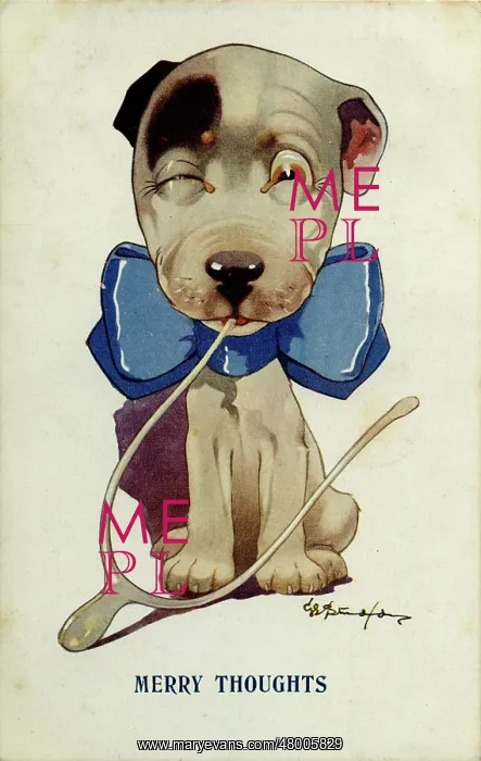 : George Studdy, Bonzo greetings postcard : George Studdy, Bonzo greetings postcard