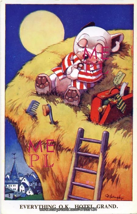 : George Studdy, Bonzo holiday postcard : George Studdy, Bonzo holiday postcard