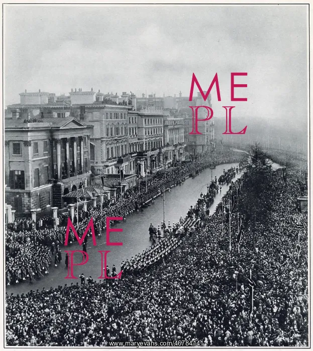 : George V funeral - view from 145 Piccadilly : George V funeral - view from 145 Piccadilly