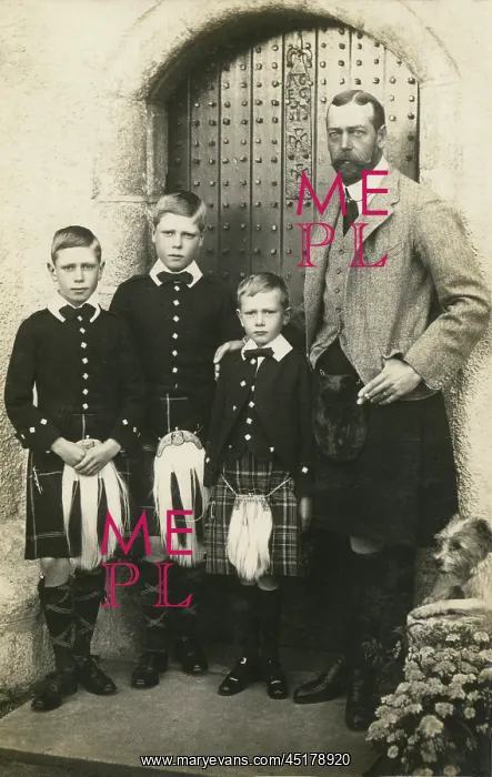 : George V with three of his sons : George V with three of his sons