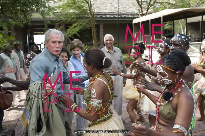 : George W. Bush And Local Dance Group : George W. Bush And Local Dance Group
