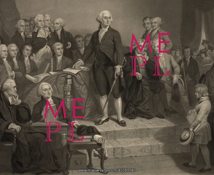  : George Washington delivering his inaugural