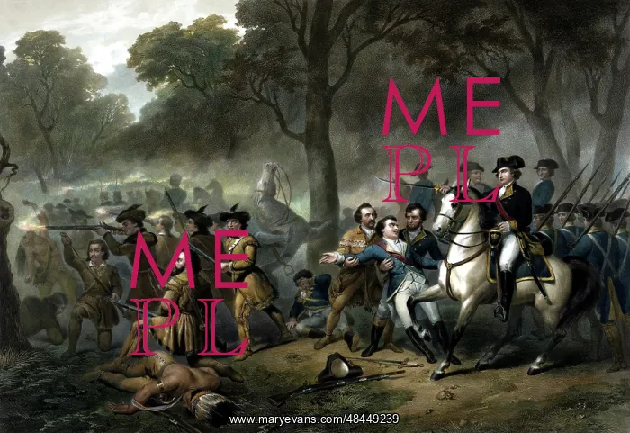 : George Washington on horseback leading troops : George Washington on horseback leading troops