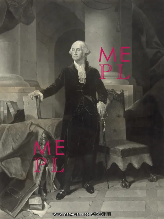 : George Washington, mezzotint engraving after : George Washington, mezzotint engraving after