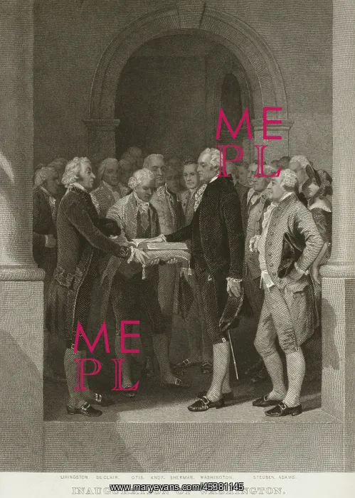 : George Washington taking the Oath of President : George Washington taking the Oath of President