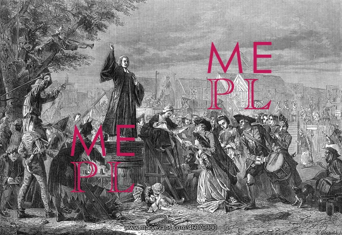 : George Whitefield preaching at Moorfields Fair, 1742 : George Whitefield preaching at Moorfields Fair, 1742