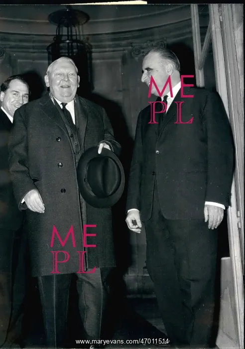 : Georges Pompidou and Ludwig Erhard of Germany : Georges Pompidou and Ludwig Erhard of Germany