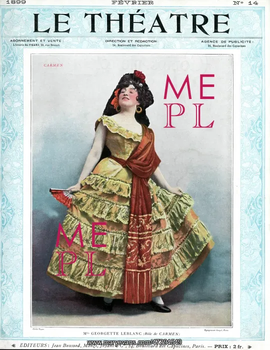 : GEORGETTE LEBLANC 1899 : GEORGETTE LEBLANC 1899