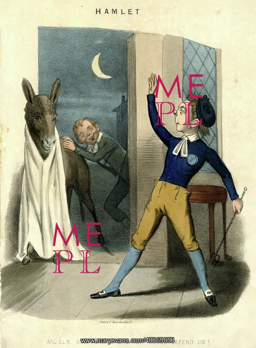 : Georgian cartoon, Hamlet and donkey : Georgian cartoon, Hamlet and donkey
