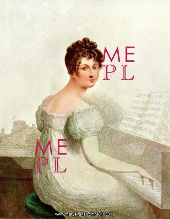 : Georgian lady playing a keyboard instrument : Georgian lady playing a keyboard instrument