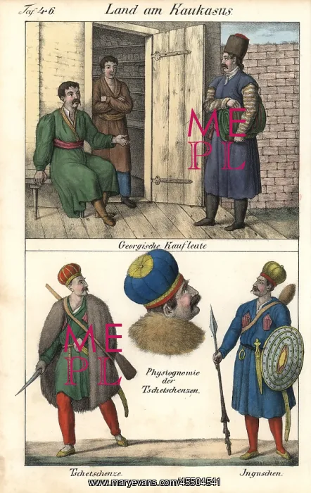 : Georgian store, and Circassian and Ingush man : Georgian store, and Circassian and Ingush man