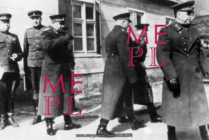 : Georgy Zhukov and his staff viewed a bridgehead on the Oder : Georgy Zhukov and his staff viewed a bridgehead on the Oder