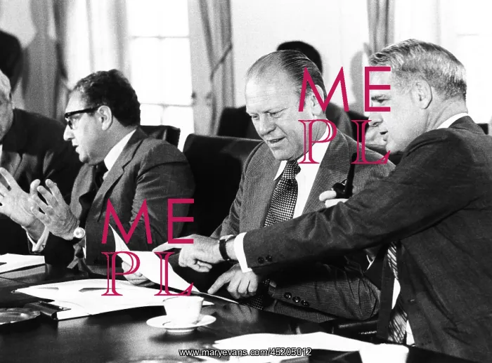 : Gerald Ford at a Cabinet meeting during ? : Gerald Ford at a Cabinet meeting during ?