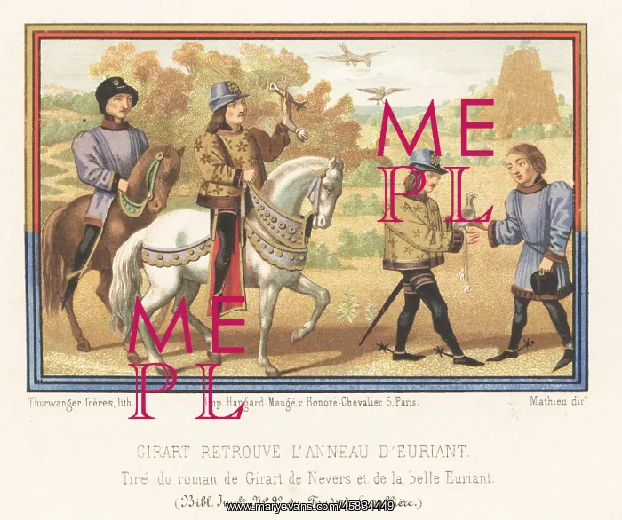 : Gerard de Nevers finds Euriant's ring : Gerard de Nevers finds Euriant's ring