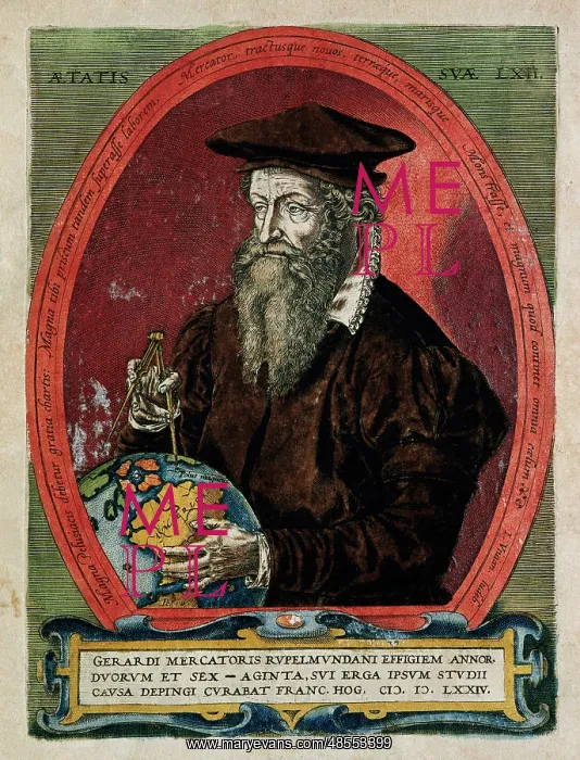 : Gerardus Mercator (1512-1594). Engraving : Gerardus Mercator (1512-1594). Engraving