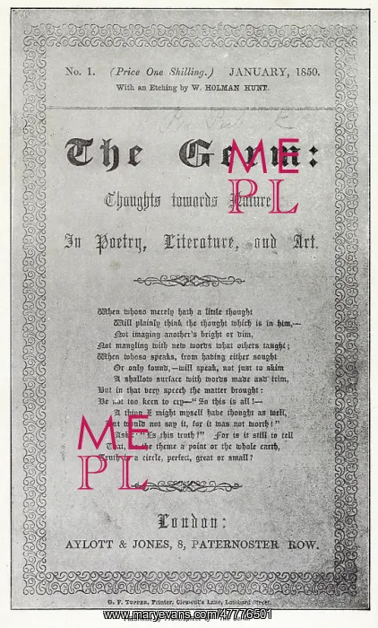 : The Germ, Pre-Raphaelite magazine : The Germ, Pre-Raphaelite magazine