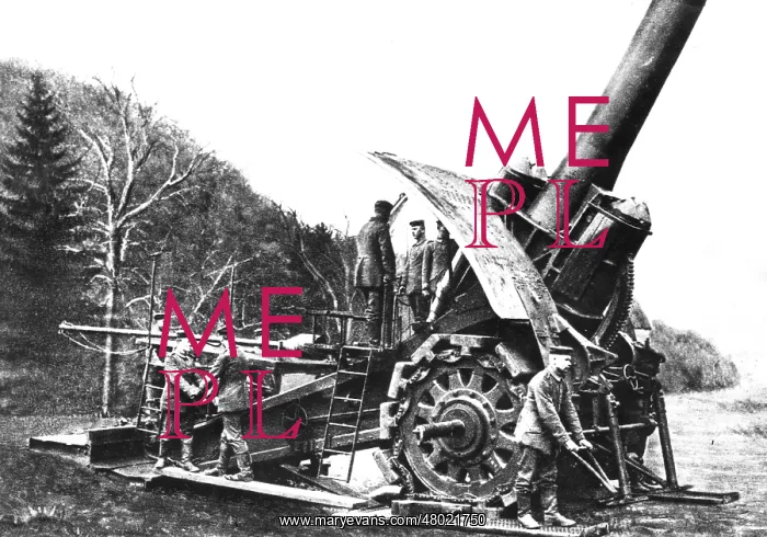 : German 42cm Big Bertha howitzer, Western Front, WW1 : German 42cm Big Bertha howitzer, Western Front, WW1
