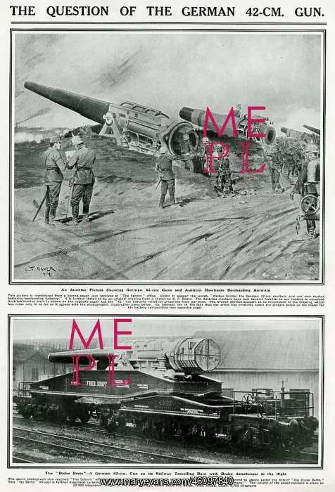 : German 42cm guns bombarding Antwerp : German 42cm guns bombarding Antwerp