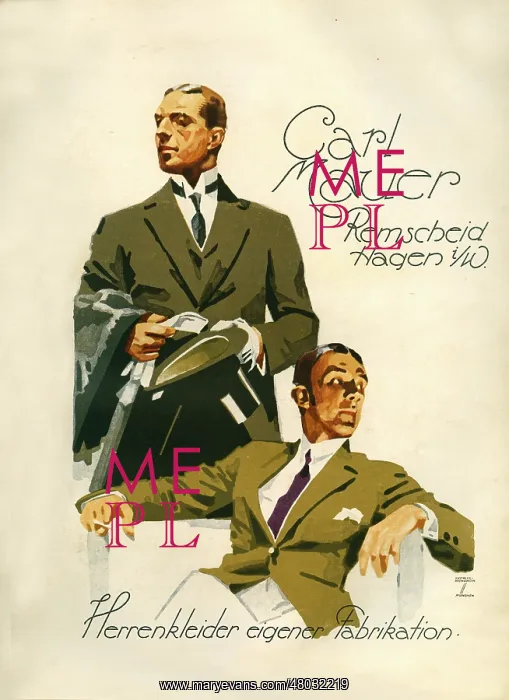 : A German advertisement for Carl Maucer, tailors : A German advertisement for Carl Maucer, tailors