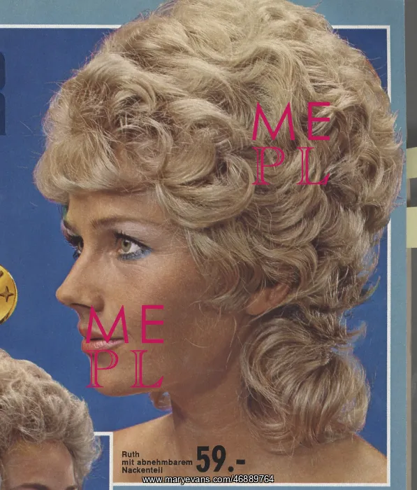 : German advertisement for ladies mullet wig : German advertisement for ladies mullet wig