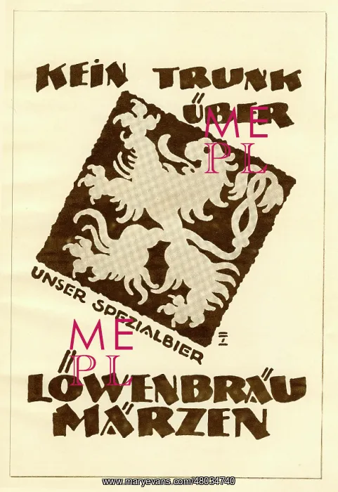 : A German advertisement for Lowenbrau brewery : A German advertisement for Lowenbrau brewery