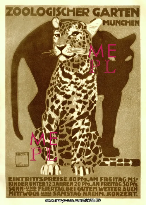 : A German advertisement for the Munich Zoological Gardens : A German advertisement for the Munich Zoological Gardens