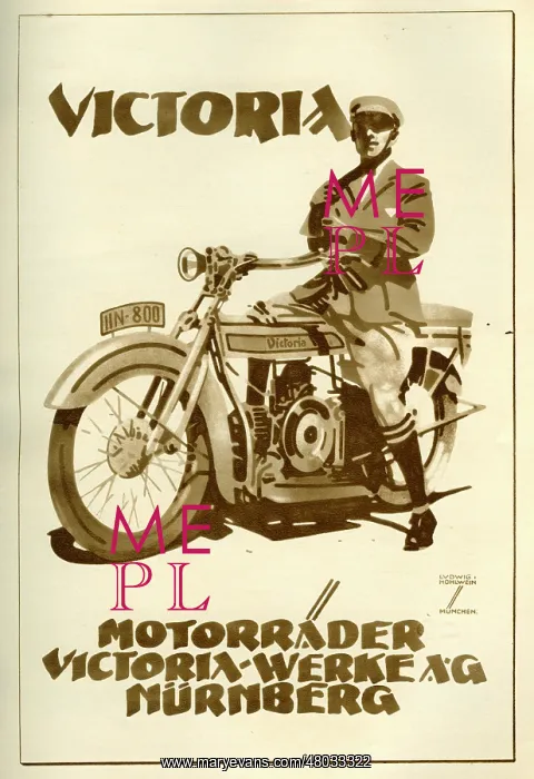 : A German advertisement for Victoria motorcycles : A German advertisement for Victoria motorcycles