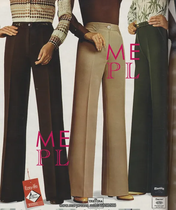 : German advertisement for women's flared trousers : German advertisement for women's flared trousers