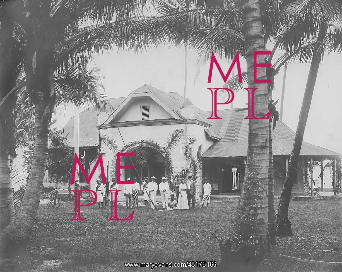 : German administration building in Mantantu in Samoa, 1910 : German administration building in Mantantu in Samoa, 1910