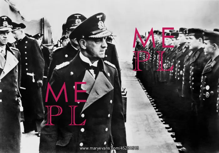 : German Admiral Erich Raeder visiting the crew : German Admiral Erich Raeder visiting the crew