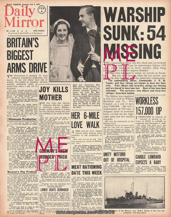 : German aircraft sink minesweeper HMS Sphinx : German aircraft sink minesweeper HMS Sphinx