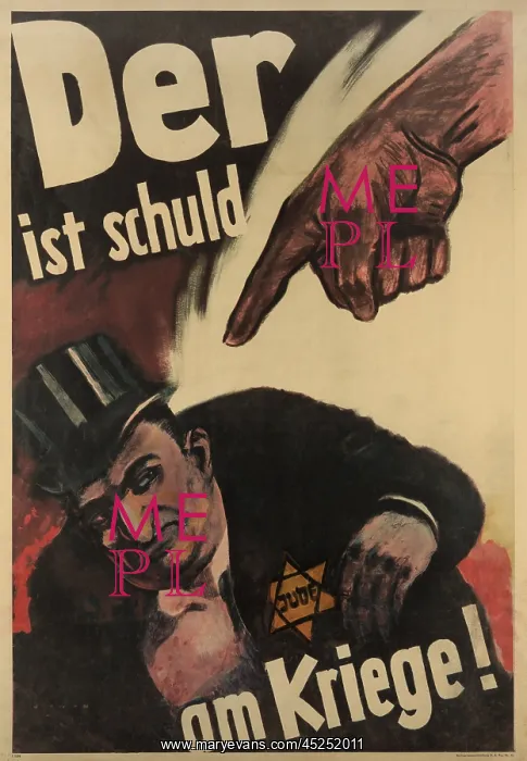 : German Anti-Semitic poster. Der ist Schuld am : German Anti-Semitic poster. Der ist Schuld am
