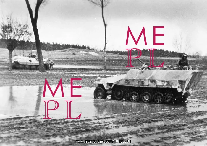 : German armored personnel carrier on the Oder front, 1945 : German armored personnel carrier on the Oder front, 1945