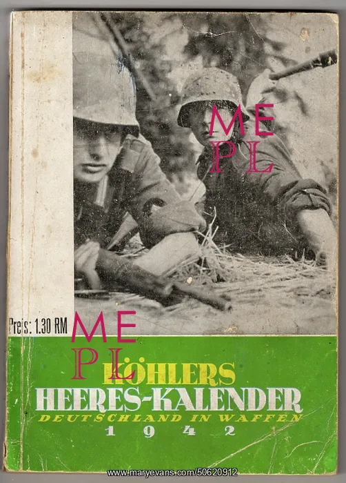 : German Army Calendar, 1942 : German Army Calendar, 1942