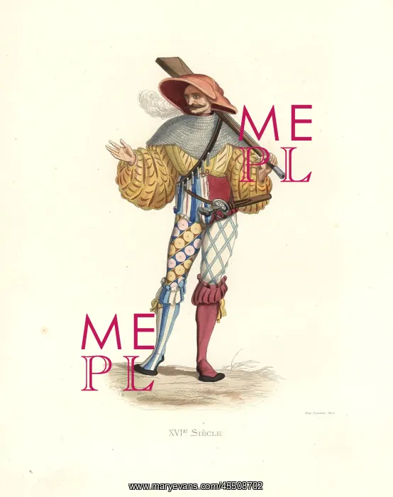 : German arquebuser of the 16th century in chainmail : German arquebuser of the 16th century in chainmail