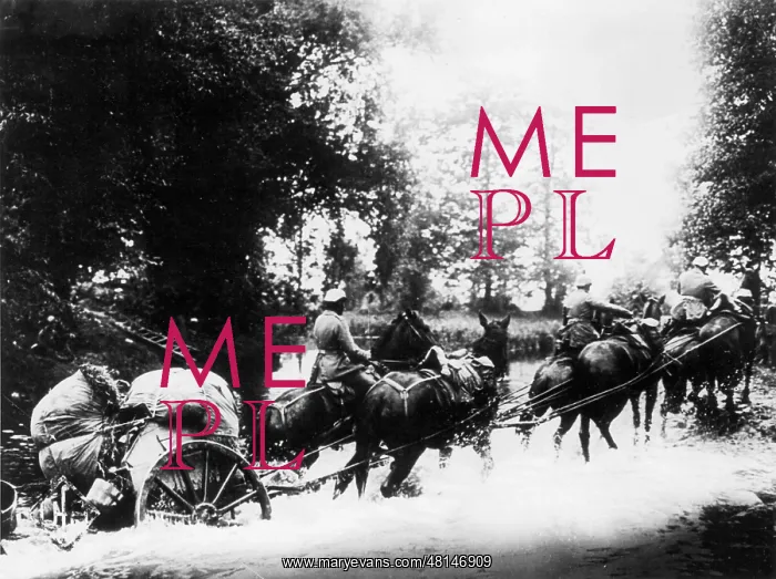 : German artillery on the march on the Eastern front, 1914 : German artillery on the march on the Eastern front, 1914