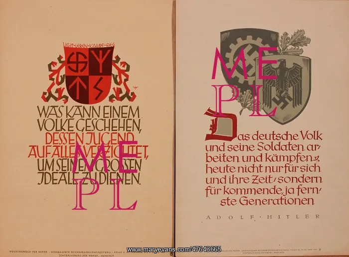 : German artwork, words of Adolf Hitler, WW2 : German artwork, words of Adolf Hitler, WW2