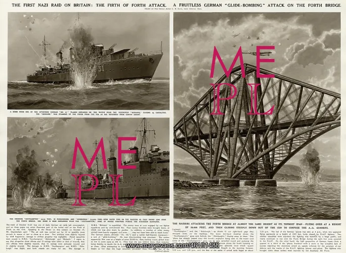 : German attack in Firth of Forth by G. H. Davis : German attack in Firth of Forth by G. H. Davis