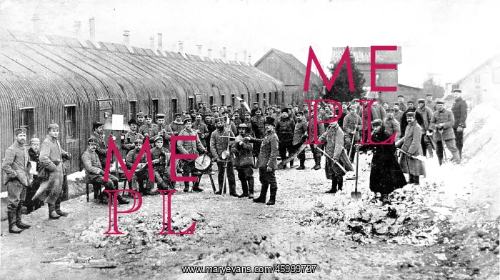 : x. A German band, with top-hatted conductor, in an enemy camp at the front : x. A German band, with top-hatted conductor, in an enemy camp at the front