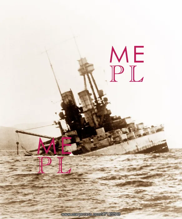 : German Battleship Bayern sinking, Scapa Flow : German Battleship Bayern sinking, Scapa Flow