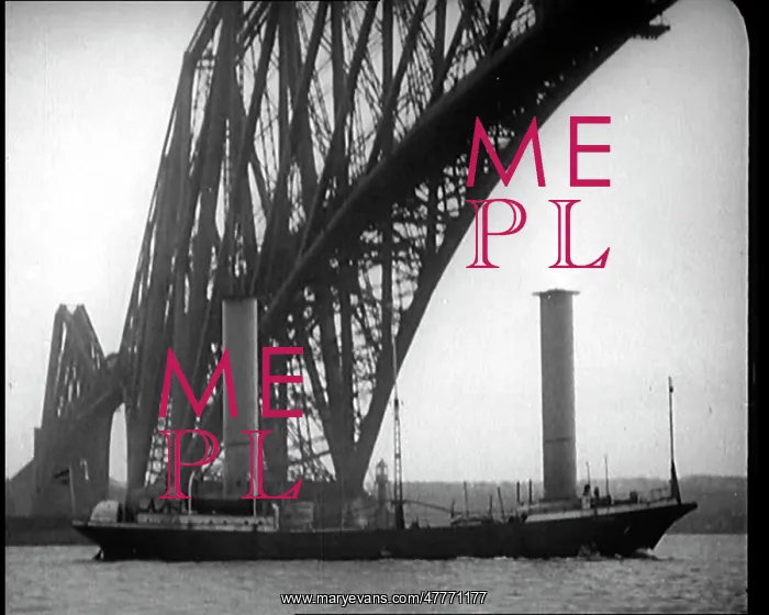: German Boat Passing Under the Forth Bridge : German Boat Passing Under the Forth Bridge