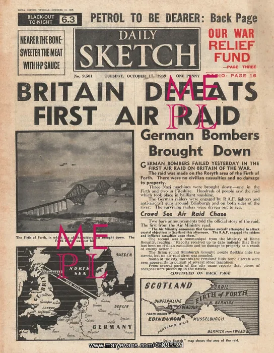 : German bombing raid on the Firth of Forth : German bombing raid on the Firth of Forth