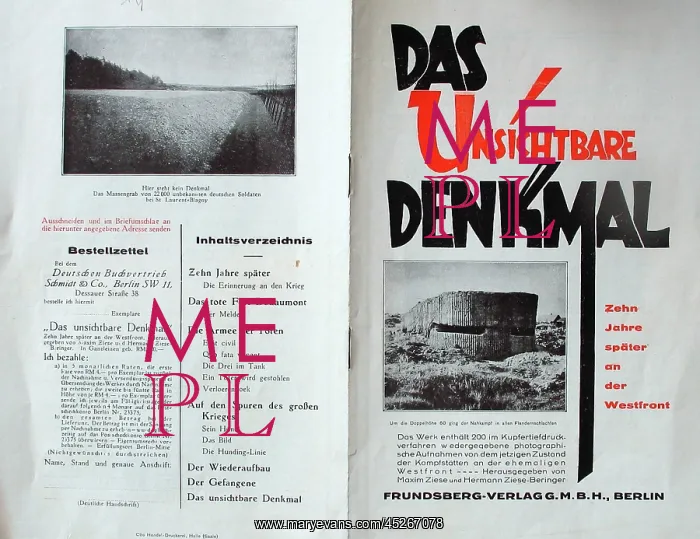 : German Booklet - 10 years later on the Western Front : German Booklet - 10 years later on the Western Front