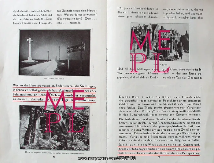 : German Booklet - 10 years later on the Western Front : German Booklet - 10 years later on the Western Front