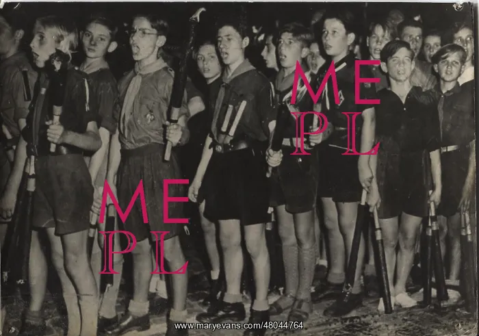  : German boy scouts singing with torches
